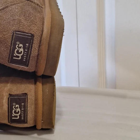 UGG Australia classic tall suede sheepskin leather faux fur boots - 9 -  tan - Picture 8 of 12